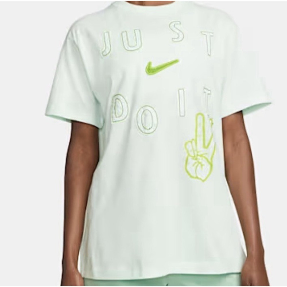 Nike Men T-Shirt Size XL Just Do It Logo Tee Green Short Sleeve Lightweight